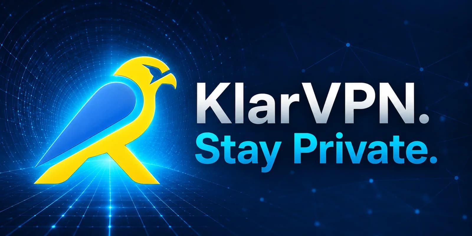 KlarVPN bird logo with Stay Private tagline